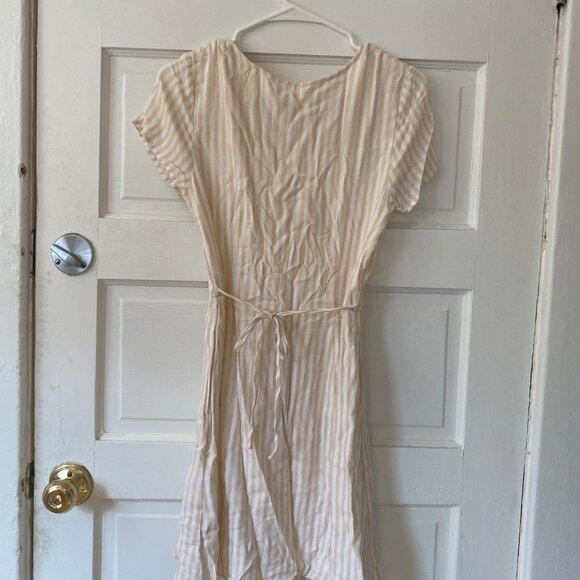 Abercrombie & Fitch Tan Button Stripe Dress - Picture 3 of 3